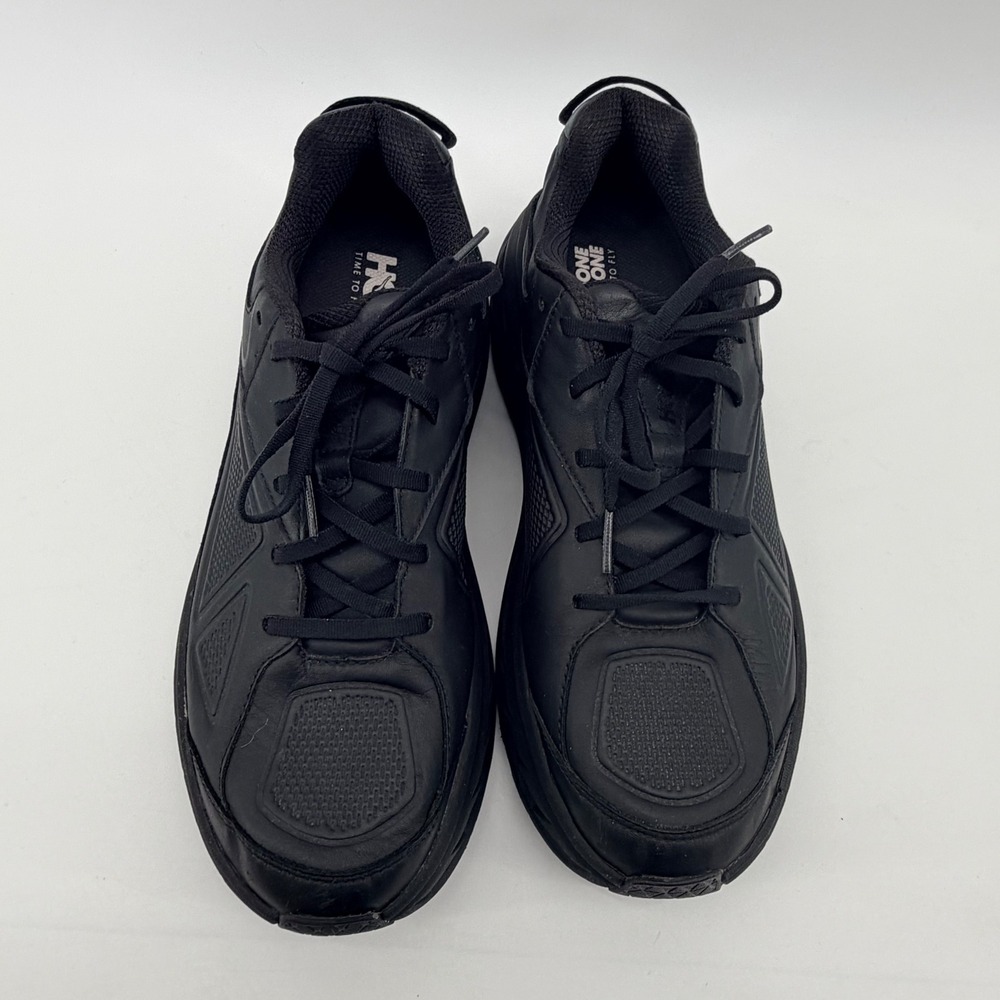 Hoka One One Bondi LTR Mens 11 Triple Black 1019496 BLK Leather Walking - Picture 4 of 9